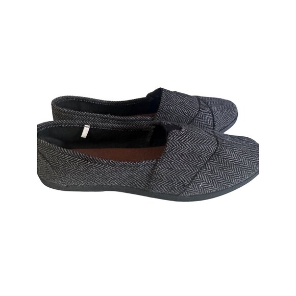 Carolina Bay gray and black herringbone flats loafers size 11 - Picture 3 of 6
